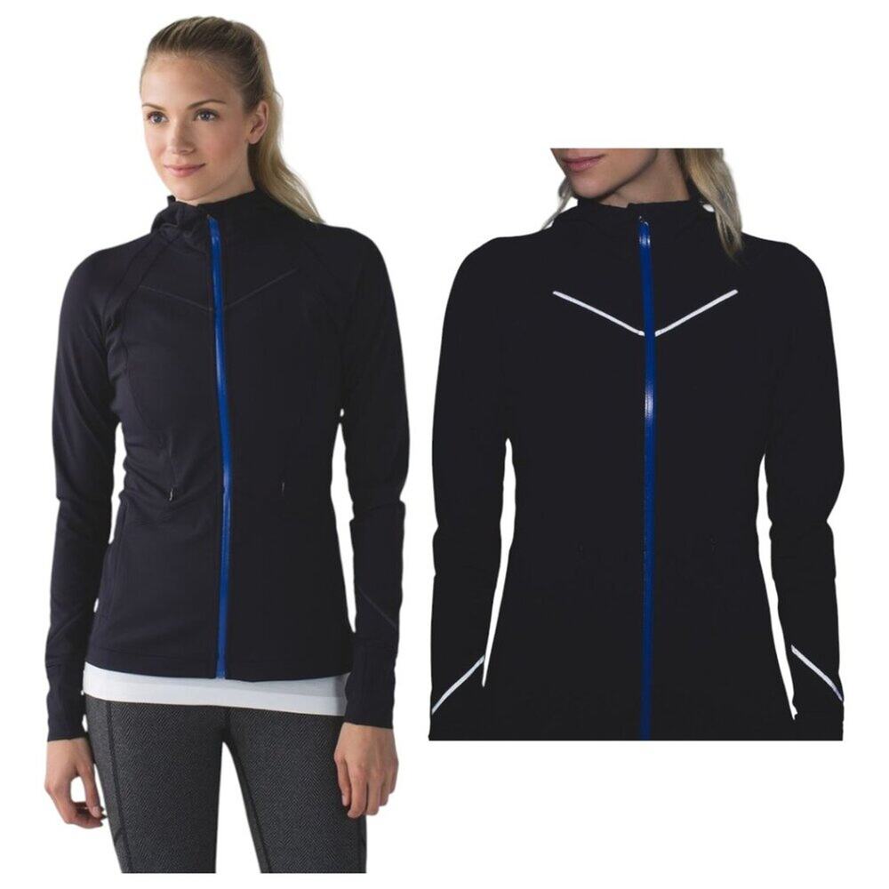 lululemon athletica Black Jacket with Blue Zipper - Excellent Condition